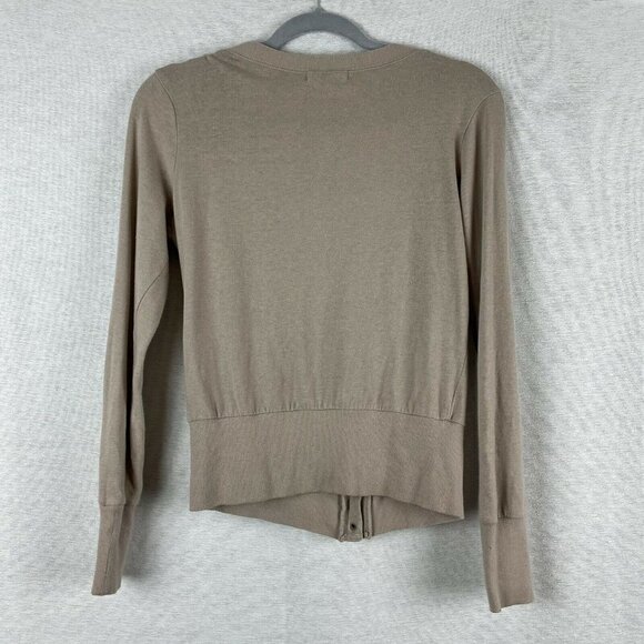 3/$15 color story tan button half button cardigan tan - Picture 6 of 6